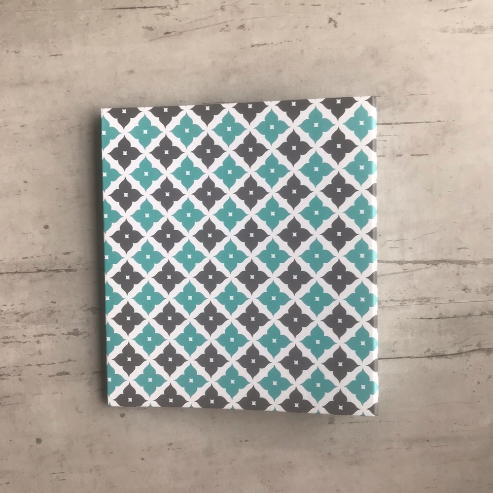 Designer Geometric Floral 3 Ring Binder